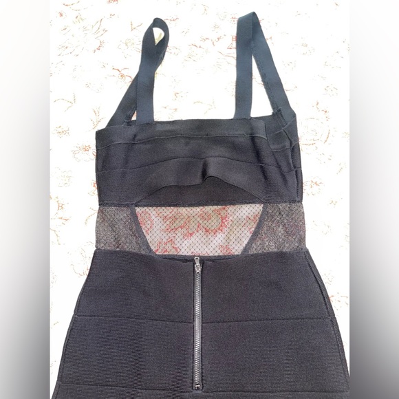 Black Bandage With Lace Dress — BEBE - Picture 6 of 8